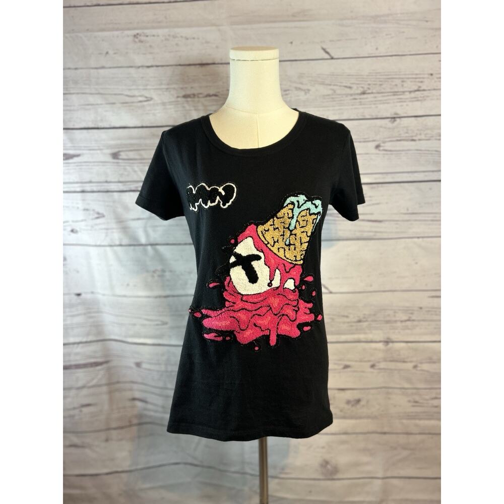 Ice Cream Cone Drip Design Raw “Own The Now” Graphic Tee Women Large
